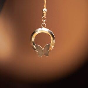 The Aurelia Butterfly Halo Drop Earrings