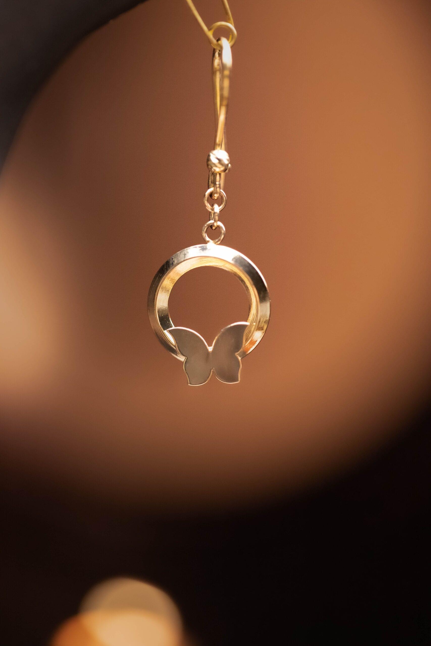 The Aurelia Butterfly Halo Drop Earrings