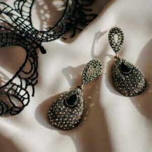 The Midnight Masquerade Onyx Drop Earrings