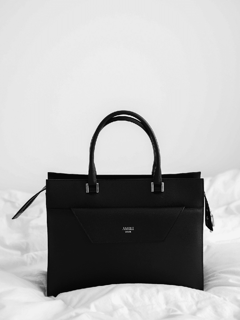 Midnight Elegance Structured Tote Bag