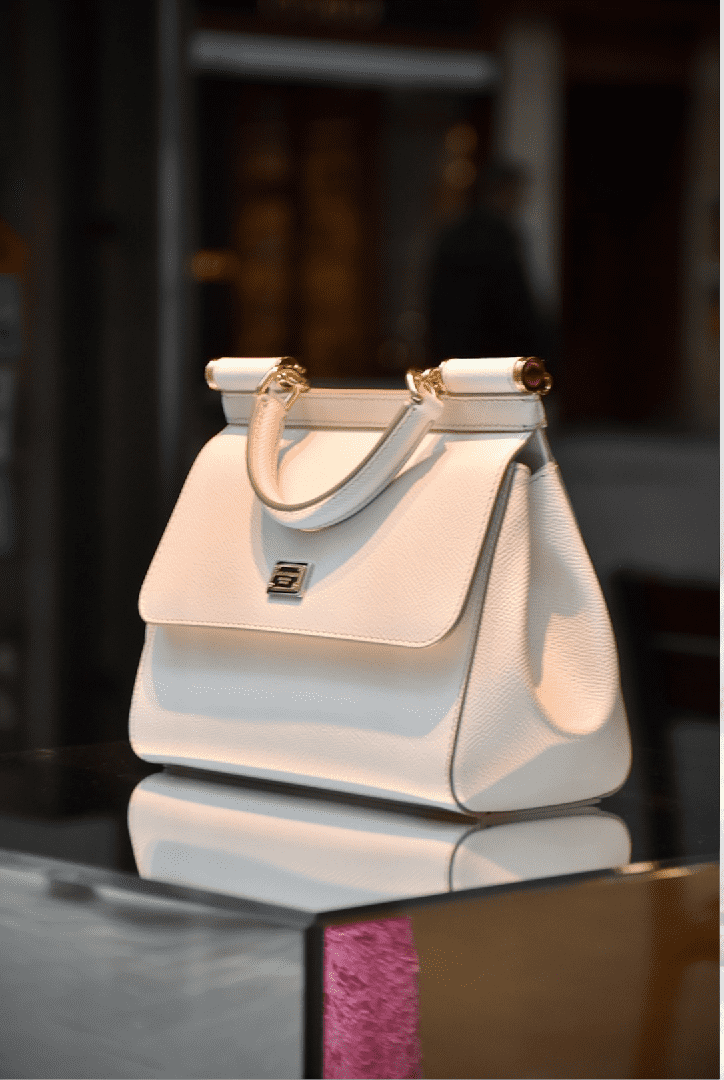 Elegant Ivory Luxe Top Handle Bag